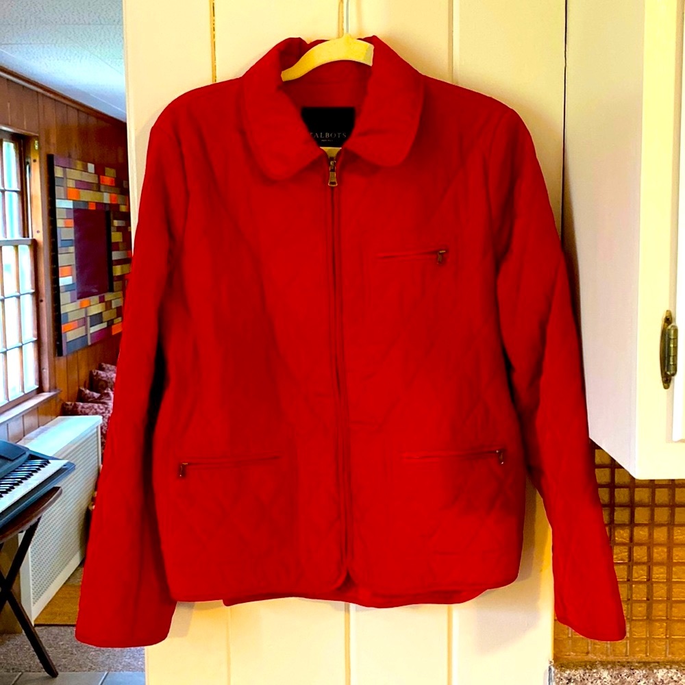LAST CALL! Beautiful red quilted Talbots jacket